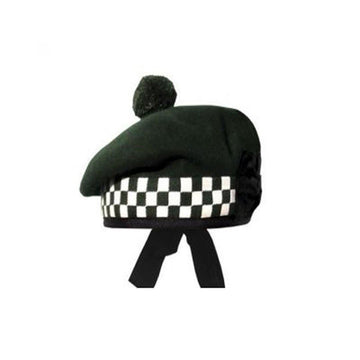 Green Balmoral Hat White And Green Dicing - biznimart